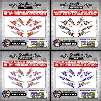 NMAX V2 DECALS ( NEW HOTWHEELS TRANSPARENT )【WITH FREEBIES】