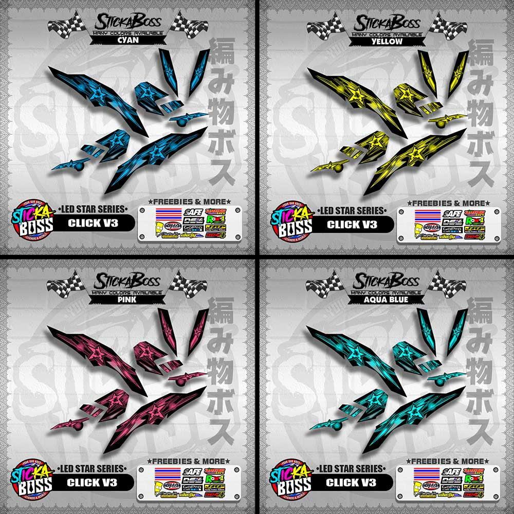 CLICK V3 DECALS ( LED STAR SERIES )【WITH FREEBIES】