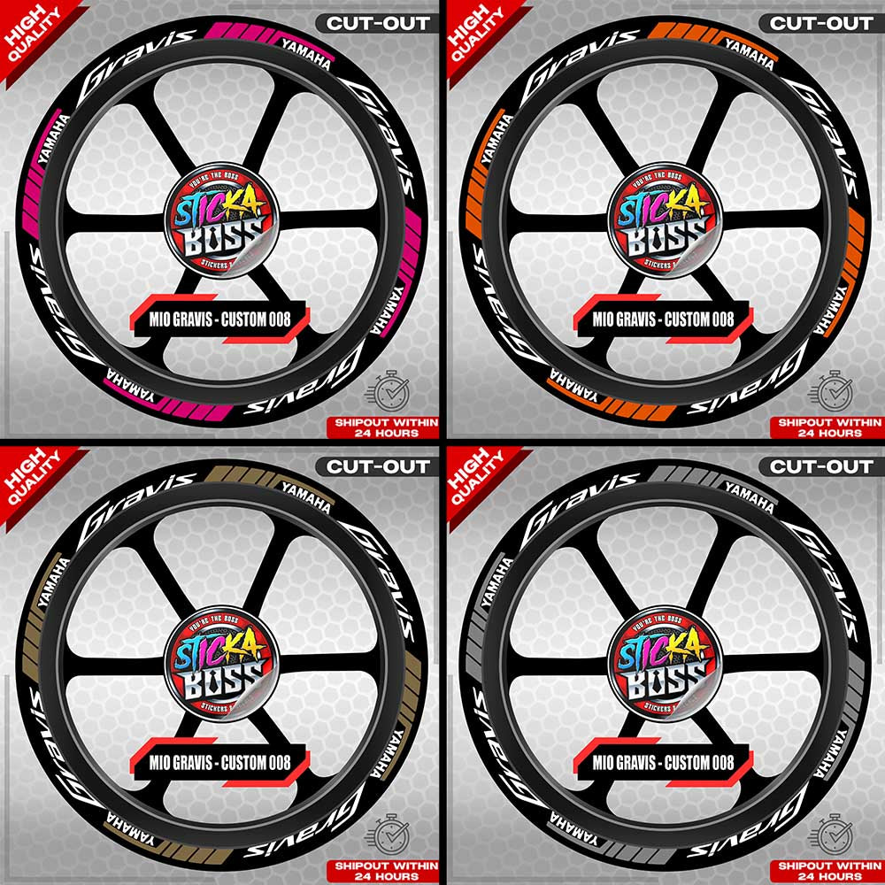 MIO GRAVIS MAG STICKER SET ( 2 MAGS ) - CUSTOM 008 | VINYL WATERPROOF CUT-OUT DECALS