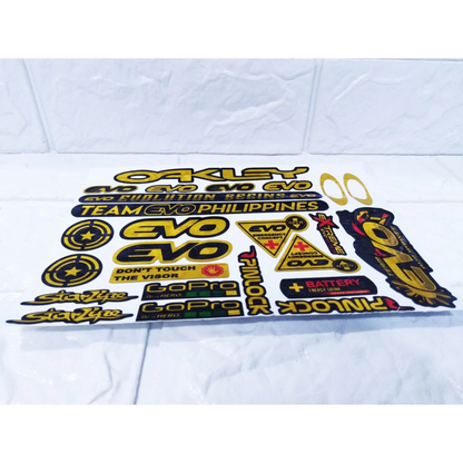EVO YAYAMANIN GOLD CHROME HELMET VISOR STICKERS  (EVO ver1)【PREMIUM GLOSSY LAMINATED】