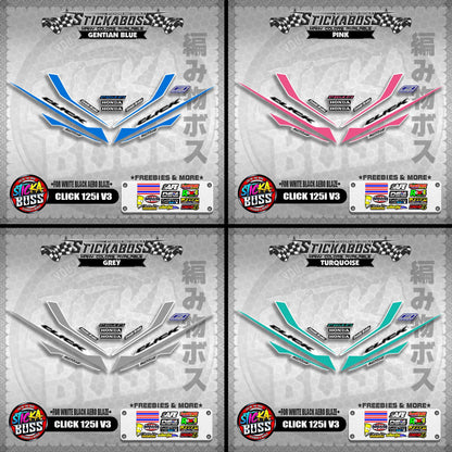 CLICK 125i V3 STICKER DECALS ( FOR WHITE BLACK AERO BLAZE )【WITH FREEBIES】