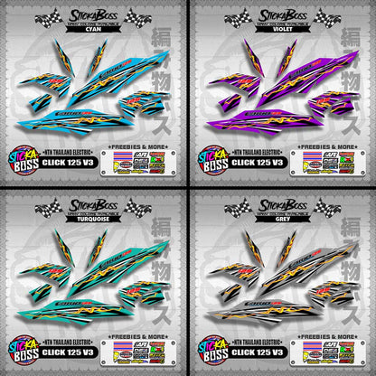 CLICK 125 V3 DECALS ( NTN THAILAND ELECTRIC )【WITH FREEBIES】