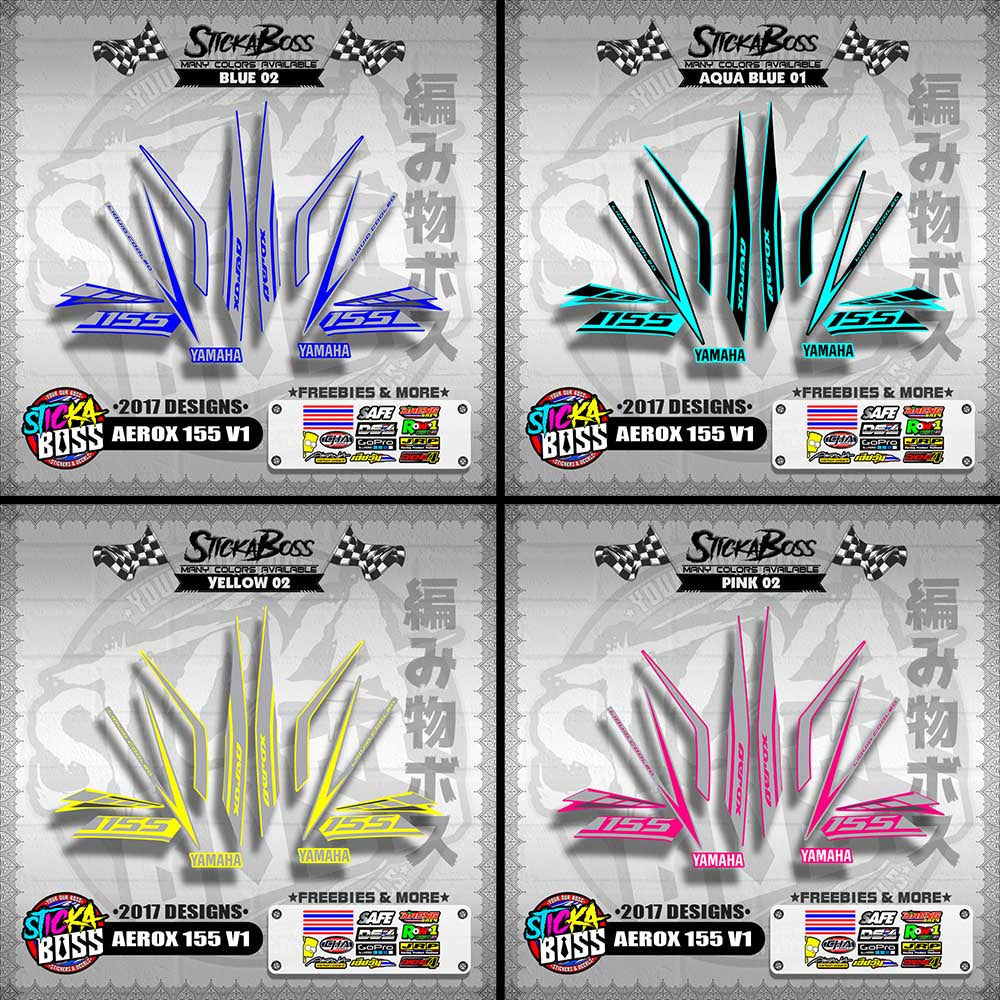 AEROX 155 V1 STOCK DECALS ( 2017 DESIGNS ) 【WITH FREEBIES】