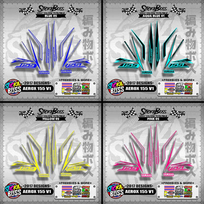 AEROX 155 V1 STOCK DECALS ( 2017 DESIGNS ) 【WITH FREEBIES】