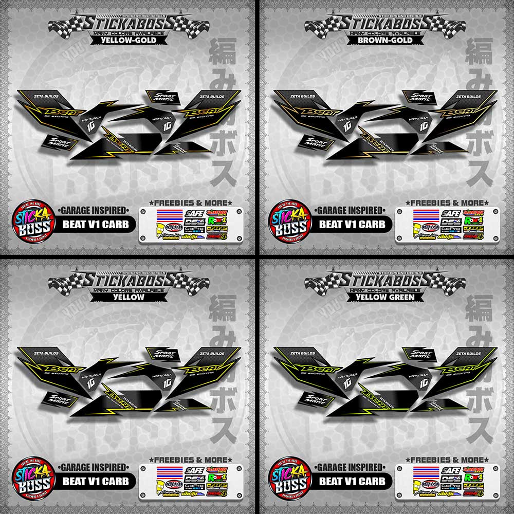 BEAT V1 CARB STICKER DECALS ( GARAGE INSPIRED )【WITH FREEBIES】