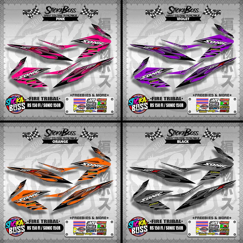 RS 150 FI / SONIC 150R DECALS ( FIRE TRIBAL )【WITH FREEBIES】