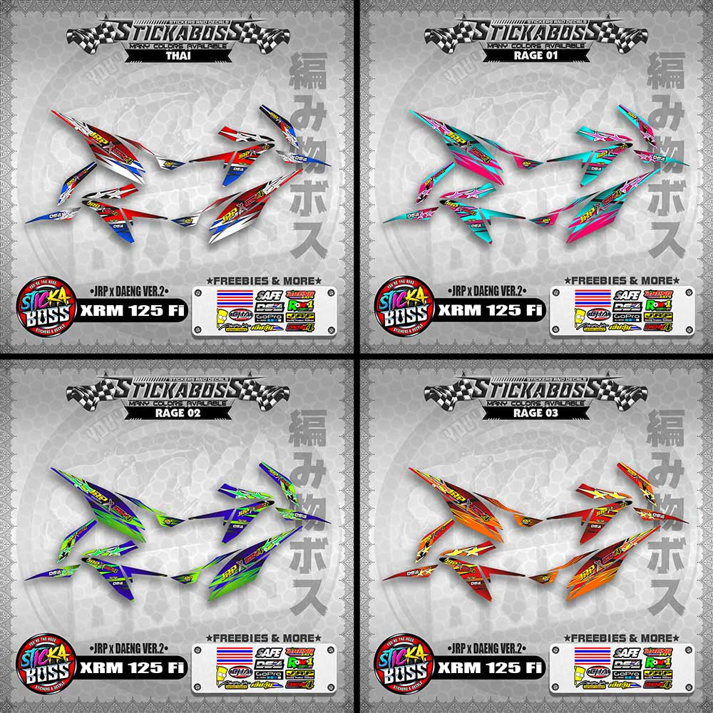 Honda XRM 125 Fi Decals - (JRP x DAENG VER.2)【PREMIUM GLOSSY LAMINATED】