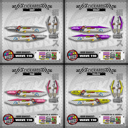 WAVE 110 DECALS ( BOM RANGSIT )【WITH FREEBIES】