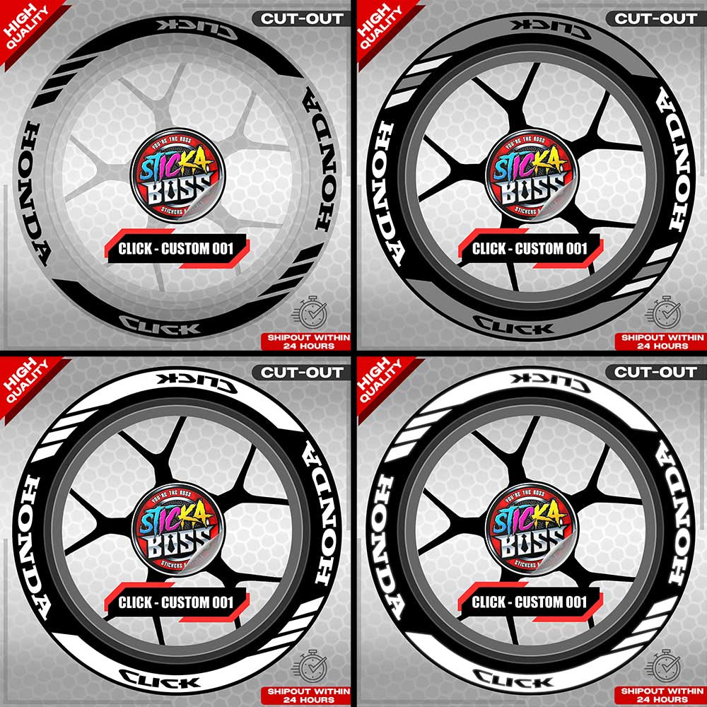 CLICK 125  150 160 MAGS STICKER SET  ( 2 MAGS ) - CUSTOM 001 | VINYL WATERPROOF CUT-OUT DECALS