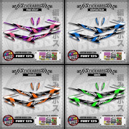 FURY 125 STICKER DECALS ( CUSTOM INJEKSI 2290 )【WITH FREEBIES】