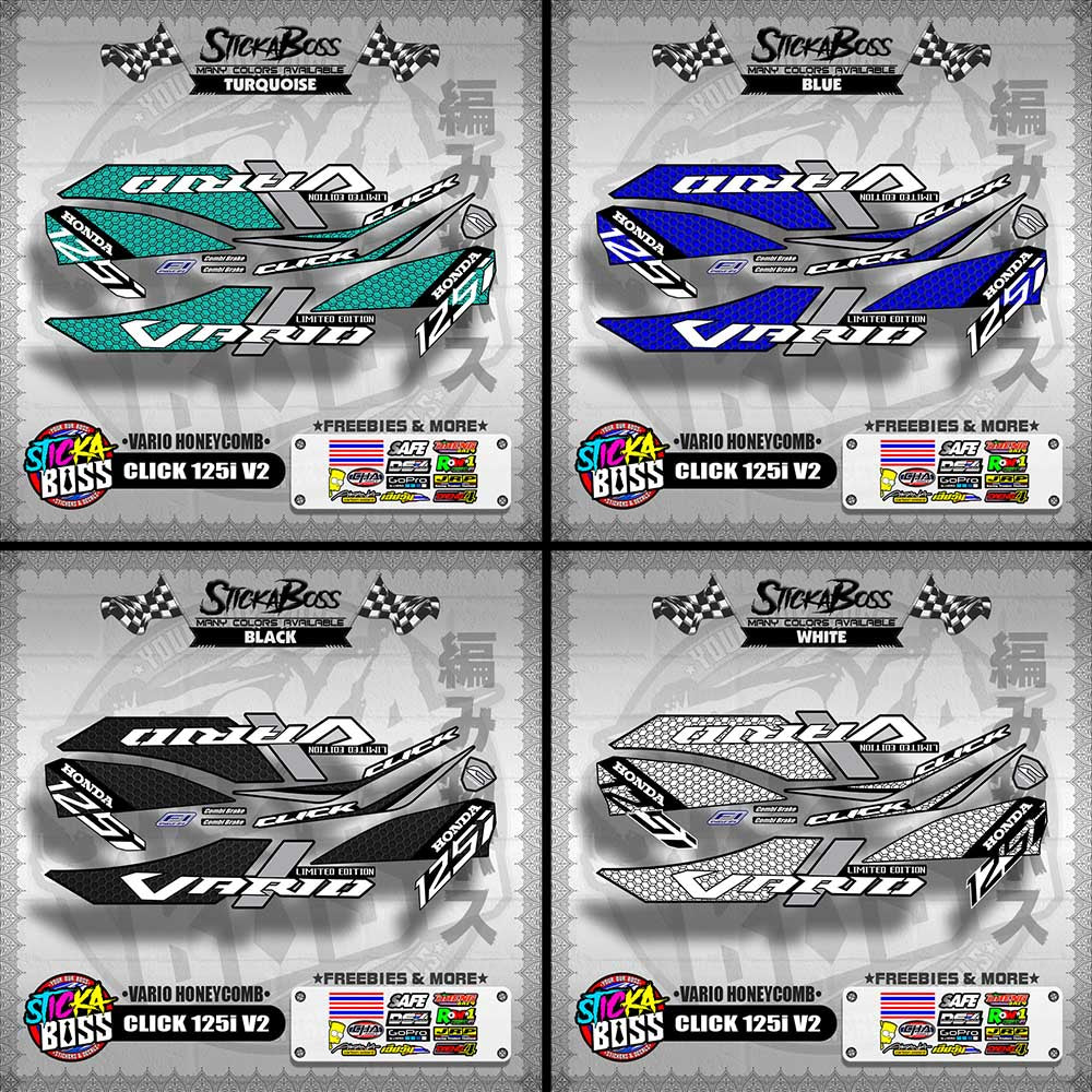 CLICK 125i V2 DECALS ( VARIO HONEYCOMB )【WITH FREEBIES】