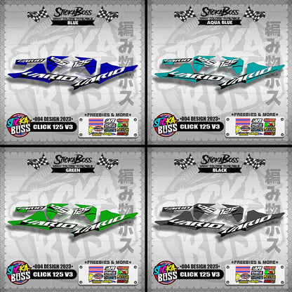 CLICK 125 V3 STOCK DECALS ( 004 DESIGN 2023 ) VARIO【WITH FREEBIES】