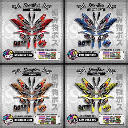 KTM DUKE 390 STICKER DECALS ( 2024 HALFTONE MOTIF TEMP 5 )【WITH FREEBIES】