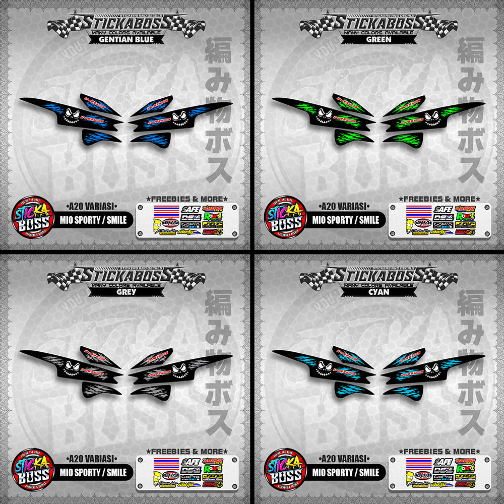 MIO SPORTY / SMILE INDO STICKER DECALS (  A20 VARIASI )【WITH FREEBIES】