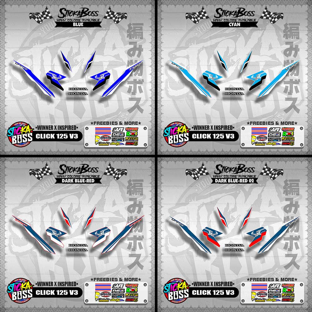 CLICK 125 V3 DECALS ( WINNER X INSPIRED )【WITH FREEBIES】