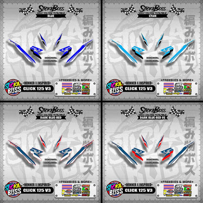 CLICK 125 V3 DECALS ( WINNER X INSPIRED )【WITH FREEBIES】