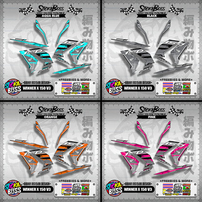 WINNER X 150 V3 DECALS ( BB001 RS150R DESIGN )【WITH FREEBIES】