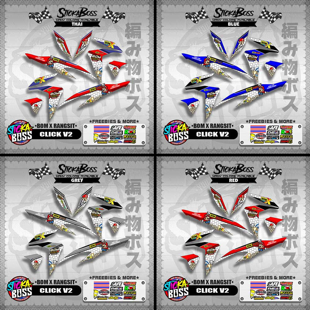 CLICK V2 INDO CONCEPT DECALS ( BOM X RANGSIT )【WITH FREEBIES】