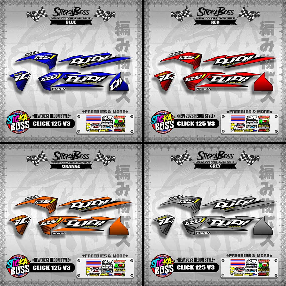 CLICK 125 V3 DECALS ( NEW 2023 HEDON STYLE )【WITH FREEBIES】