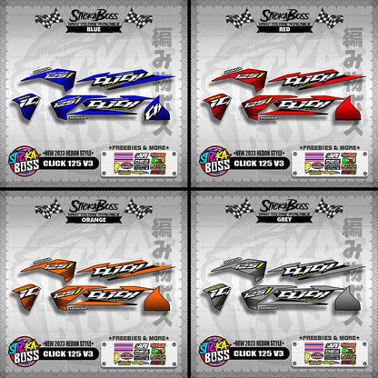 CLICK 125 V3 DECALS ( NEW 2023 HEDON STYLE )【WITH FREEBIES】