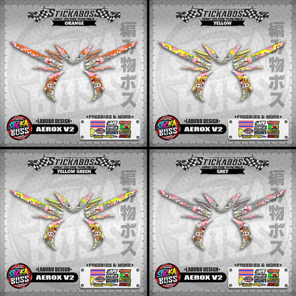 AEROX V2 STICKER DECALS ( LABUBU DESIGN )【WITH FREEBIES】