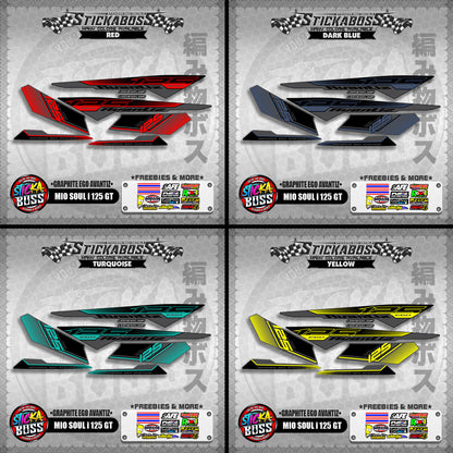 MIO SOUL I 125 GT STICKER DECALS ( GRAPHITE EGO AVANTIZ )【WITH FREEBIES】