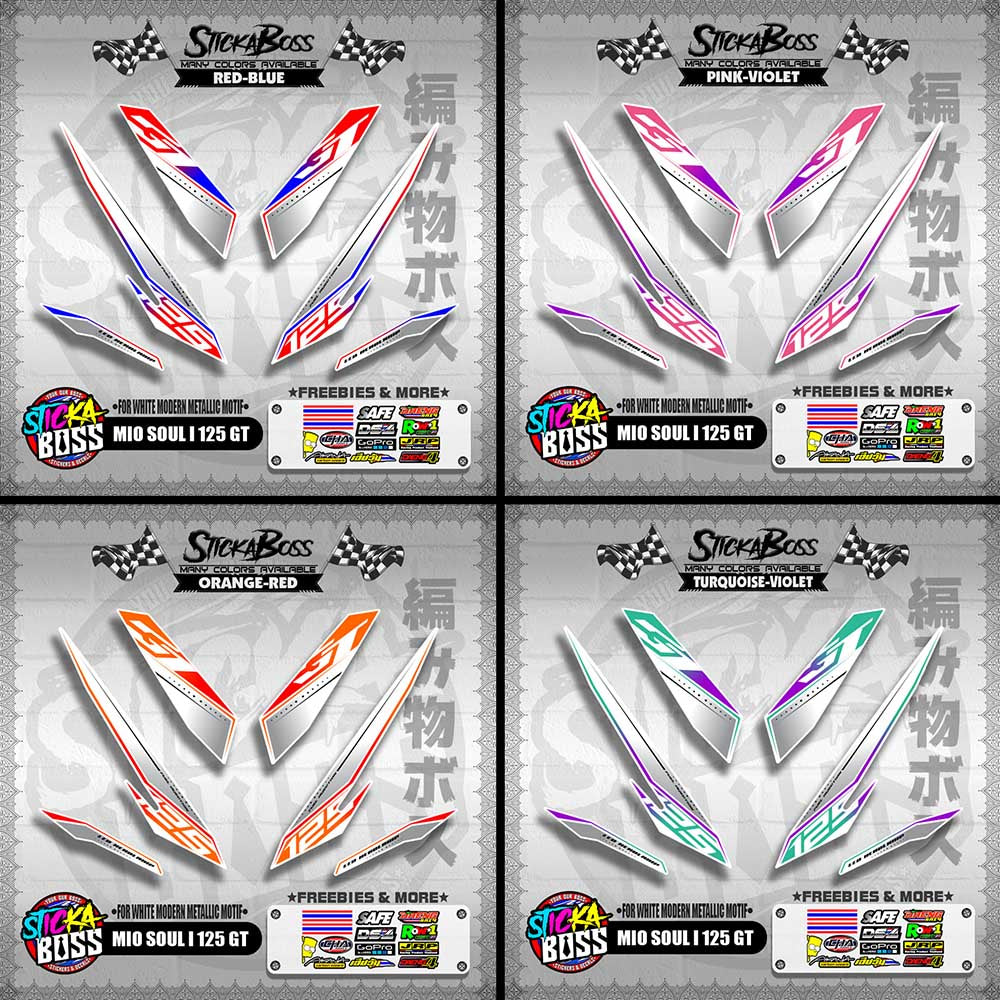 MIO SOUL I 125 GT DECALS ( FOR WHITE MODERN METALLIC MOTIF )【WITH FREEBIES】