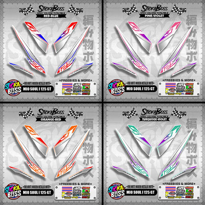 MIO SOUL I 125 GT DECALS ( FOR WHITE MODERN METALLIC MOTIF )【WITH FREEBIES】