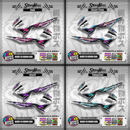 RAIDER 150 REBORN CARB DECALS ( 2024 SATRIA NTN N19 LINES )【WITH FREEBIES】