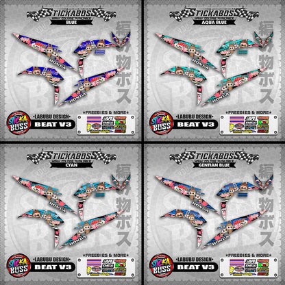 BEAT V3 STICKER DECALS ( LABUBU DESIGN )【WITH FREEBIES】