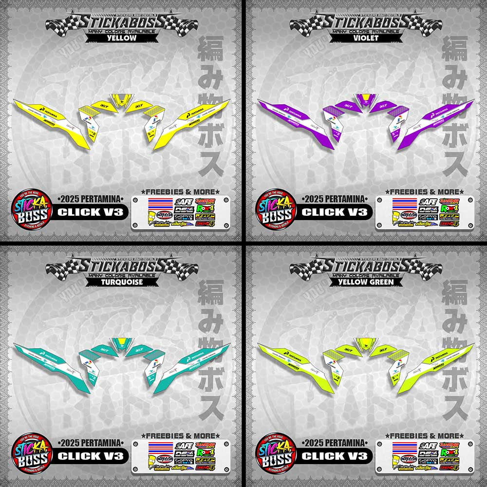 CLICK V3 STICKER DECALS ( 2025 PERTAMINA )【WITH FREEBIES】