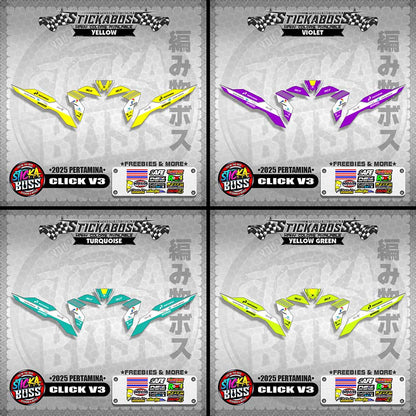 CLICK V3 STICKER DECALS ( 2025 PERTAMINA )【WITH FREEBIES】
