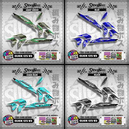 CLICK 125i V3 DECALS ( THAI CAMO DESIGN )【WITH FREEBIES】