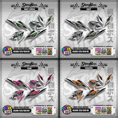 CLICK 125 / 150 V2 DECALS ( VARIO SPIKES EDITION ) 【WITH FREEBIES】