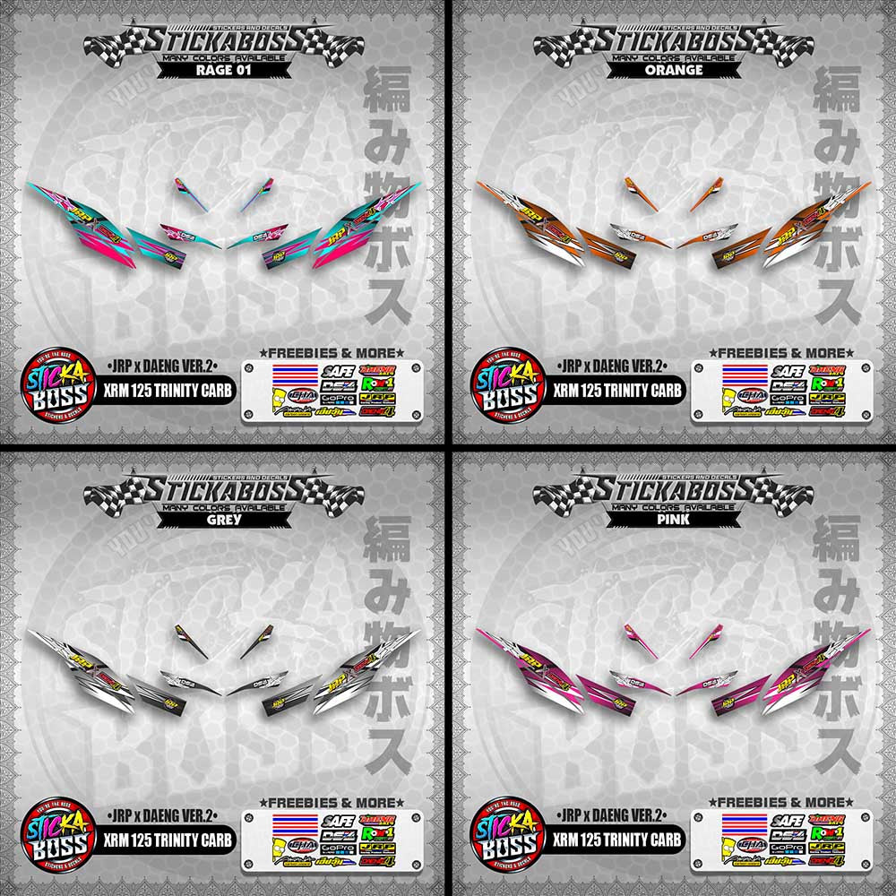 Honda XRM 125 Trinity Carb Decals - (JRP x DAENG VER.2)【PREMIUM GLOSSY LAMINATED】
