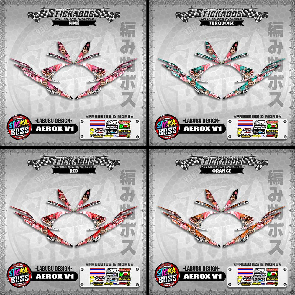 AEROX V1 STICKER DECALS ( LABUBU DESIGN )【WITH FREEBIES】