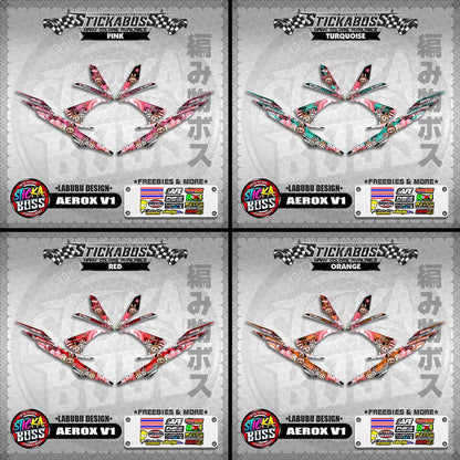AEROX V1 STICKER DECALS ( LABUBU DESIGN )【WITH FREEBIES】
