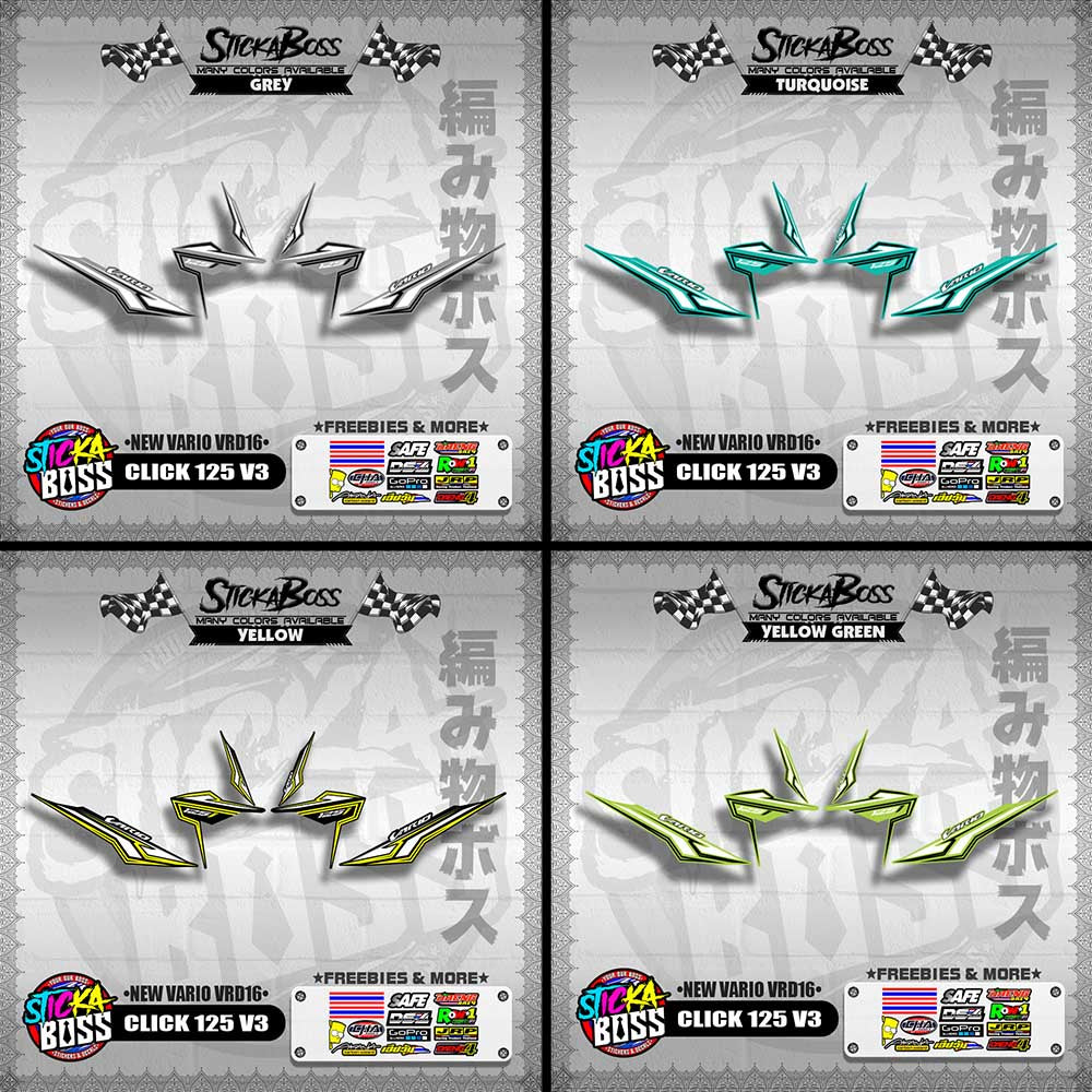 CLICK 125 V3 DECALS ( NEW VARIO VRD16 ) [ PREMIUM GLOSSY LAMINATED ]【WITH FREEBIES】