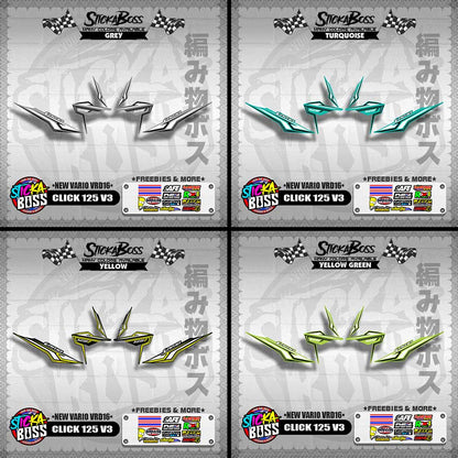 CLICK 125 V3 DECALS ( NEW VARIO VRD16 ) [ PREMIUM GLOSSY LAMINATED ]【WITH FREEBIES】