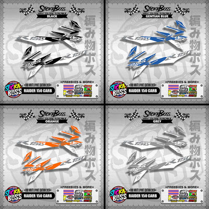 RAIDER 150 CARB DECALS ( FOR WHITE SPORT EDITION 2024 )【WITH FREEBIES】