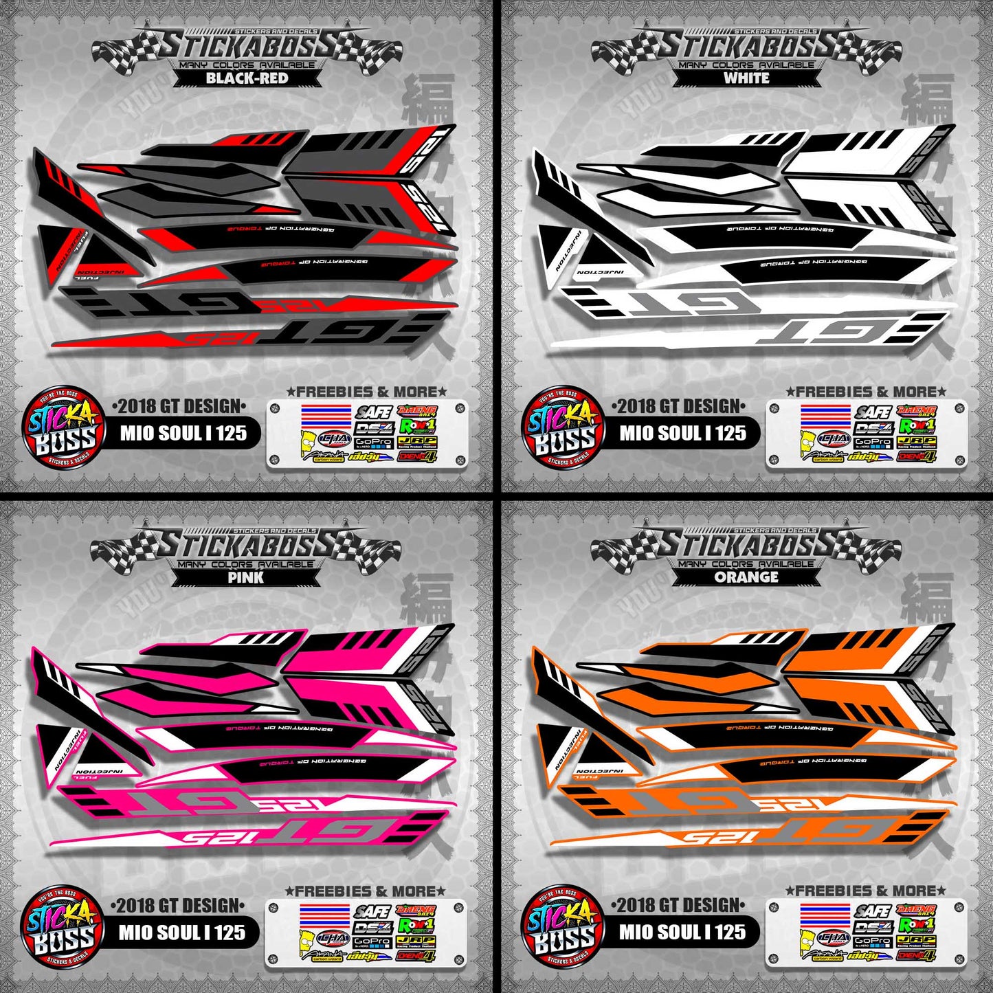 MIO SOUL i 125 DECALS ( 2018 GT DESIGN ) 【WITH FREEBIES】