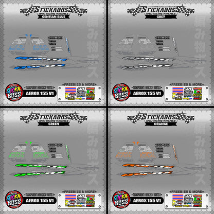 [ PREMIUM UV PRINT ] TRANSPARENT  AEROX 155 V1 DECALS ( NEW 2024 VORTEX )【WITH FREEBIES】