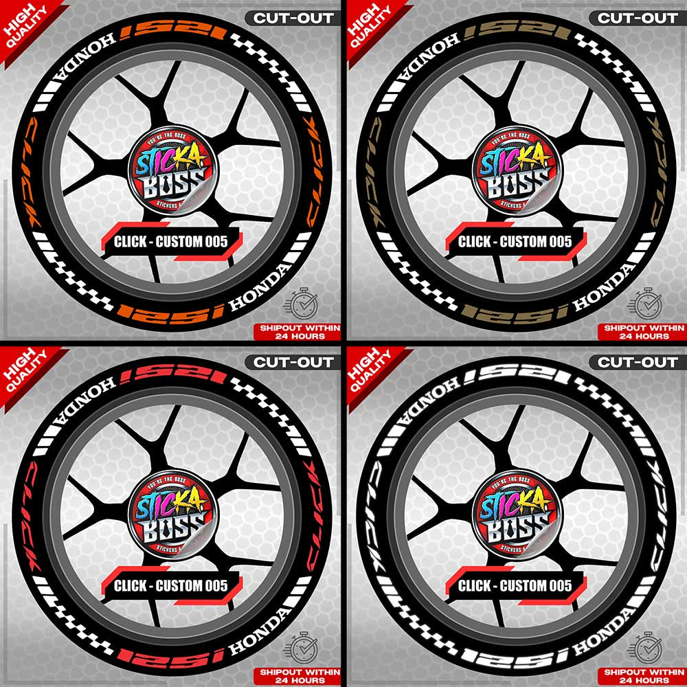 CLICK 125 / 150 / 160 MAGS STICKER SET  ( 2 MAGS ) - CUSTOM 005 | VINYL WATERPROOF CUT-OUT DECALS