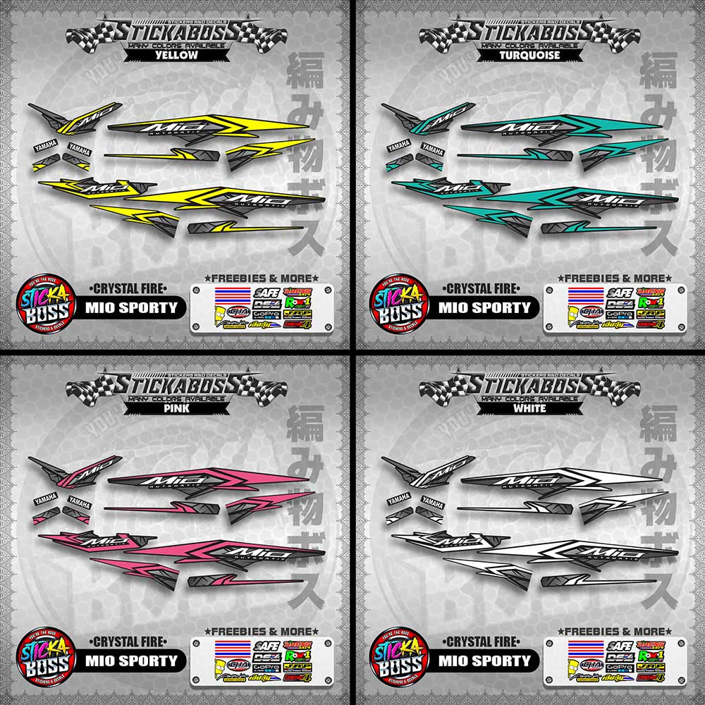 MIO SPORTY THAI-MALAYSIAN STICKER DECALS ( CRYSTAL FIRE )【WITH FREEBIES】