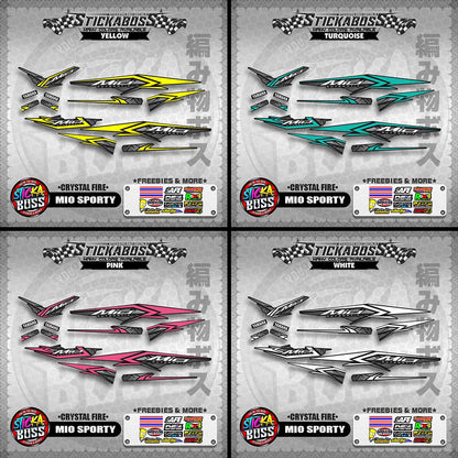 MIO SPORTY THAI-MALAYSIAN STICKER DECALS ( CRYSTAL FIRE )【WITH FREEBIES】