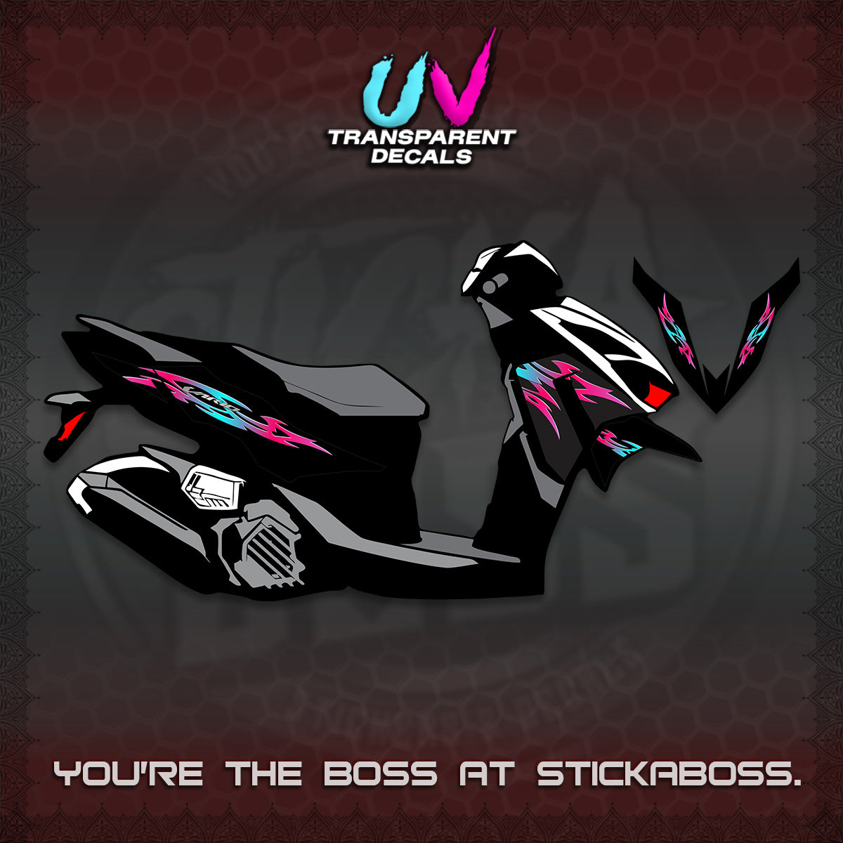 CLICK 125 V4 INDO VARIO UV TRANSPARENT DECALS (2026 NUSANTARA STRIPING) STICKER DECALS By STICKABOSS