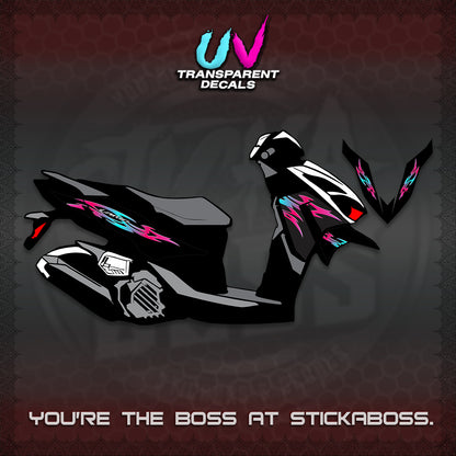CLICK 125 V4 INDO VARIO UV TRANSPARENT DECALS (2026 NUSANTARA STRIPING) STICKER DECALS By STICKABOSS