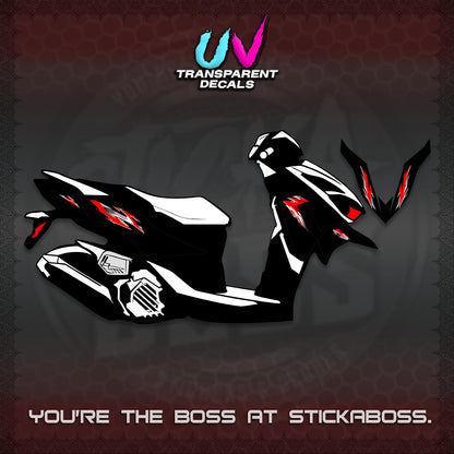 CLICK 125 V4 VARIO UV TRANSPARENT DECALS (2026 MODERN TRIBAL DESIGN) STICKER KITS By STICKABOSS