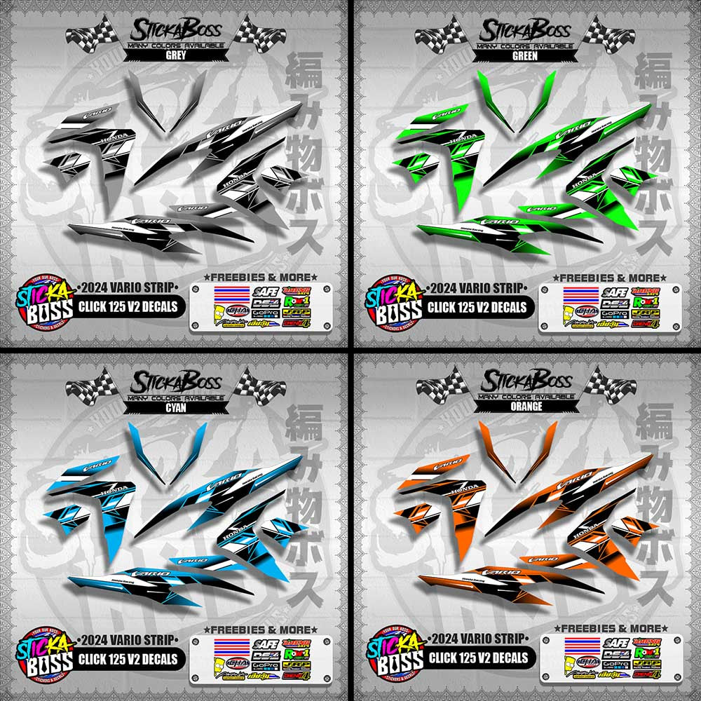 CLICK 125 V2 DECALS ( 2024 VARIO STRIP )【WITH FREEBIES】