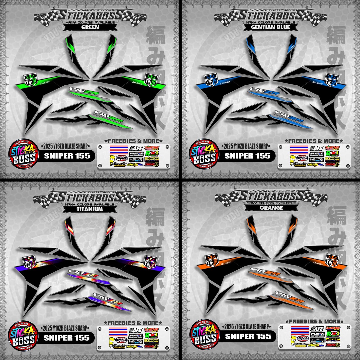 SNIPER 155 STICKER DECALS ( 2025 Y16ZR BLAZE SHARP )【WITH FREEBIES】